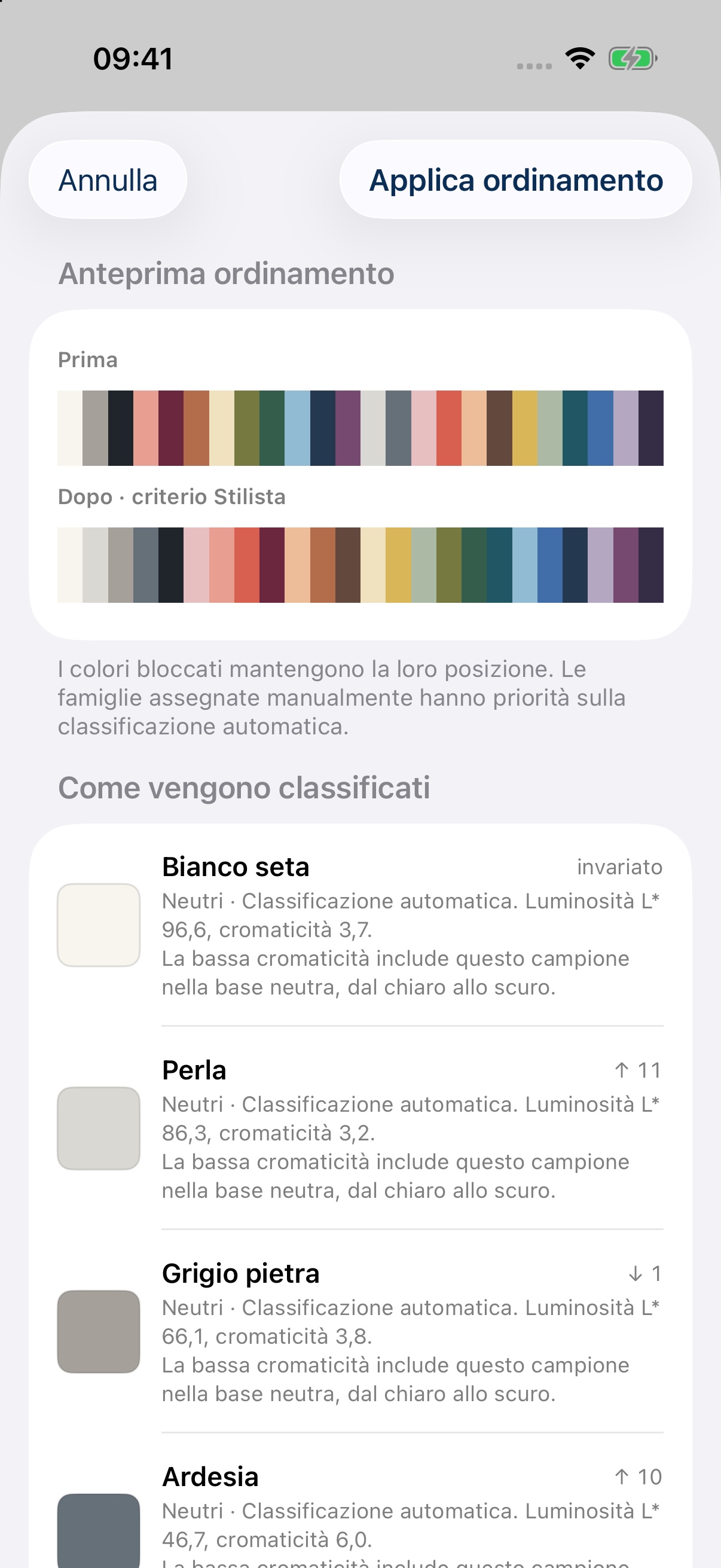 Anteprima Stilista prima e dopo su iPhone